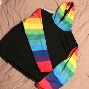 🔥3 for 30$🔥 🌈Bright rainbow + Black Hoodie 🌈